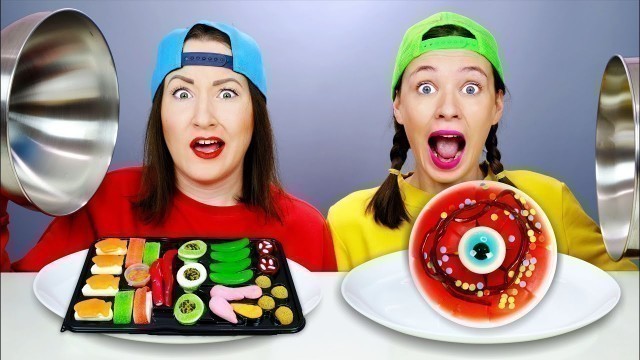 'GUMMY FOOD VS REAL FOOD CHALLENGE! 젤리 챌린지 by Pico Pocky'