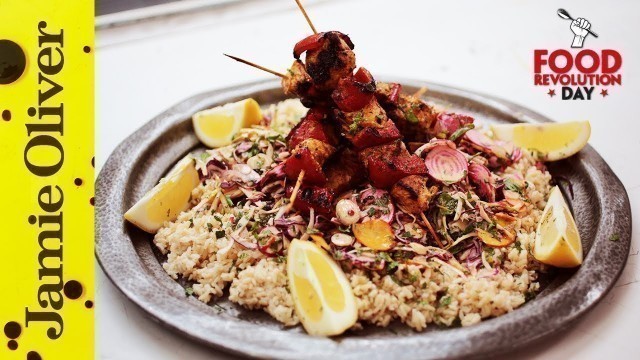 'Jamie’s Tandoori Chicken Kebabs | #FoodRevolutionDay'