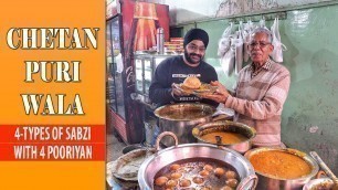 'Chetan Puri Wala - serving pooriyan with 4 sabji | Dehradun Food'