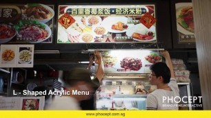 'Phocept- L-shaped Acrylic Food Signage'