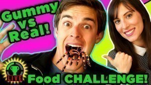 'GUMMY FOOD vs. REAL FOOD CHALLENGE | TRYING NOT TO PUKE!'