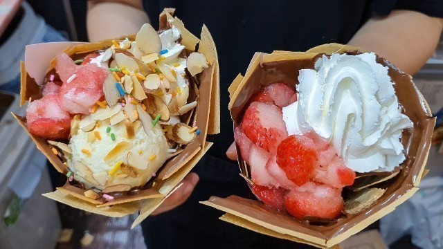 '먹기 아까운 꽃다발 크레페 l 홍대 길거리음식 l Crepe – Street Food in Korea'