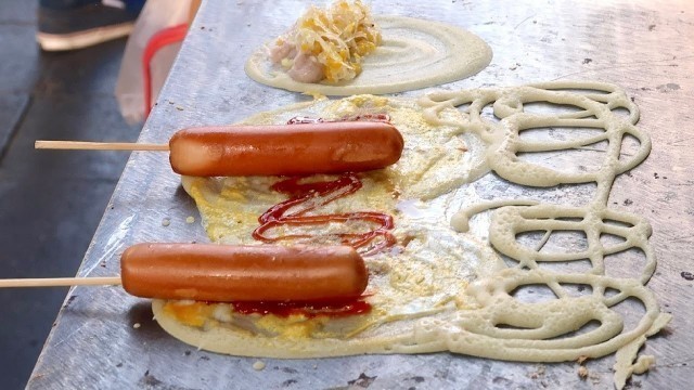 'Bangkok Street Food - Thai Crepe Hot Dog'