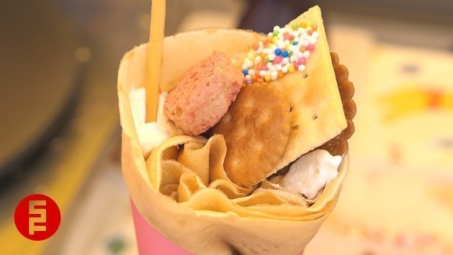 '딸기 크레페 -  일본 길거리음식 / Strawberry Crepe - Japanese street food'