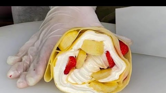 'japanese street food - creamy crepe compilation  クレープ'