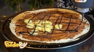 '누텔라 바나나 크레페 / Nutella Banana Crepe - Thai Street Food / 파타야 센트럴 마리나'