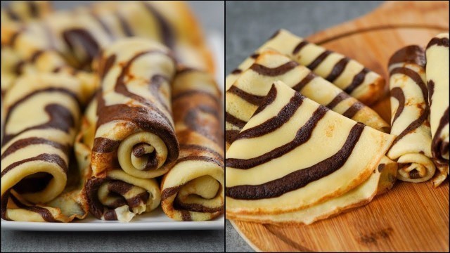 'CHOCOLATE SWIRL PANCAKE RECIPE | VANILLA CHOCOLATE CREPE | WITHOUT OVEN | EASY PANCAKE RECIPE'