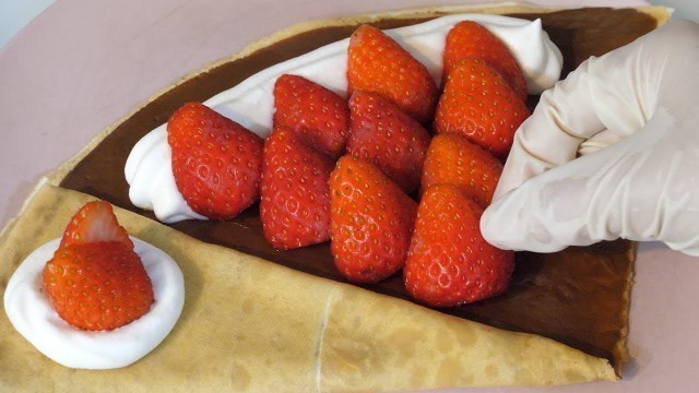 '딸기 크레페, 스페셜 크레페 / strawberry crepe, special crepe - korean street food'