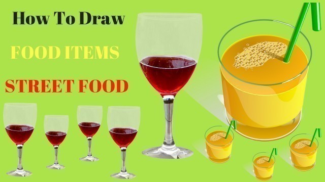 'How To Draw Food Items street food| How To Draw Food Items street food Easy'