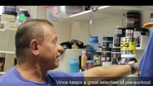 'Vince makes me a Pre Workout in Bodyshapers Gym in Kettering.'