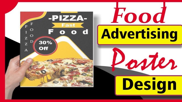 'Pizza Food Ad Poster Design | Brand Advertising posters Design In MS Word| Fast Food Brand AD Design'