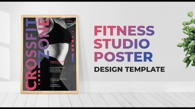 'Fitness Studio Poster Design Template'