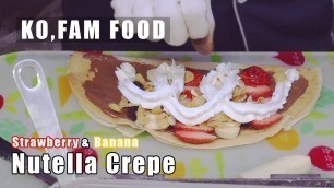 '[KO,FAM] Nutella Crepe l Insadong street food | Jongno, Seoul, South Korea'