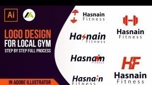 'How to create an logo for local gym | fitness logo design | HF letter mark logo tutorial in Ai'