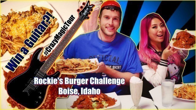 'Win A Guitar Food Challenge in Boise, Idaho - Rockies Diner Man vs Food | #CrazyMagicTour'