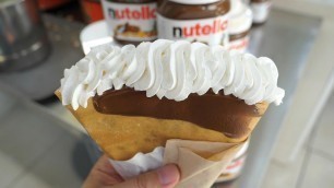 '누텔라 생크림 과일크레페 nutella fruit crepe with whipped cream - korean street food / 동성로 웰크레페'