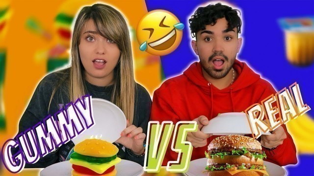 'GUMMY FOOD VS REAL FOOD CHALLENGE !'