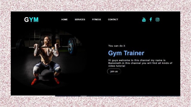 'Fitness Landing Page Website Design Using Html CSS step by step ..'