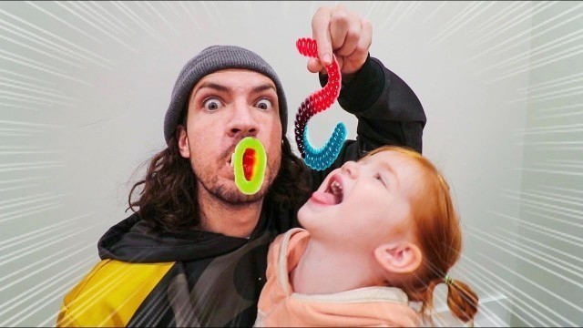 'GUMMY FOOD vs REAL FOOD!! Adley Vs Dad'