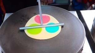 'Rainbow Crepe - Street Food in Bangkok Thailand'