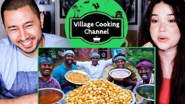 'VILLAGE COOKING CHANNEL | 1000 Pani Puri | Golgappa Recipe Cooking | Reaction by Jaby Koay & Achara!'