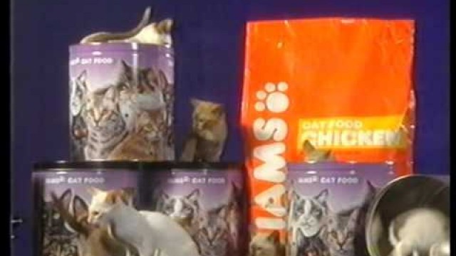 'IAMS cat food tin commercial'