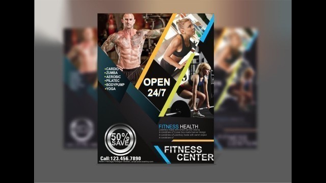 'Coreldraw design-How to Create Fitness Center flyer design in coreldraw x7'