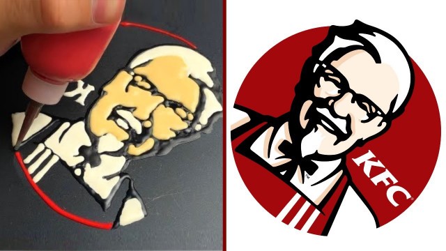 'Fast Food Logos Pancake Art: McDonalds, KFC, Taco Bell, SubWay'