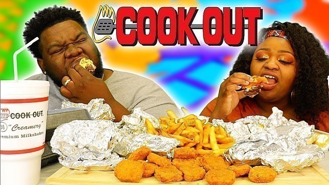 'BIG OL\' COOK OUT MUKBANG | BIG DOUBLE BURGERS, LOADED HOT DOGS, & CHICKEN NUGGETS | EATING SHOW'