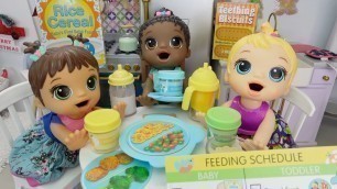 'Baby alive lunch time Routine with baby alive lil snacks baby dolls'