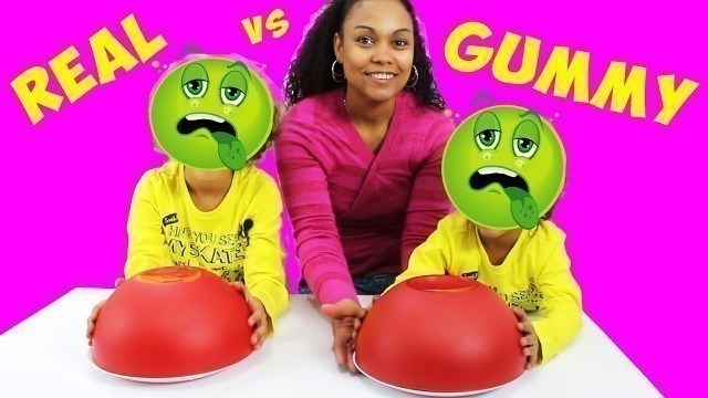 'Cibo Reale vs Cibo Gommoso | Real vs Gummy Challenge - Real food vs gummy food'