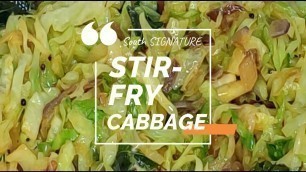 'Stir-Fry Cabbage | Indian Food | VEGAN Recipes | South Signature Cooking'