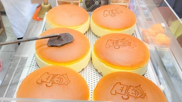 'japanese street food - uncle rikuro JIGGLY CHEESECAKE osaka japan'