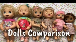 'Baby Alive Dolls Size Comparisons| 2006 Baby Alive Soft Face/Learns To Potty Doll/Wets N Wiggles etc'