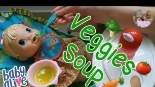 'Baby Alive Feeding & Changing| Feeding Baby Alive All Better Baby Ayla Vegetables Soup