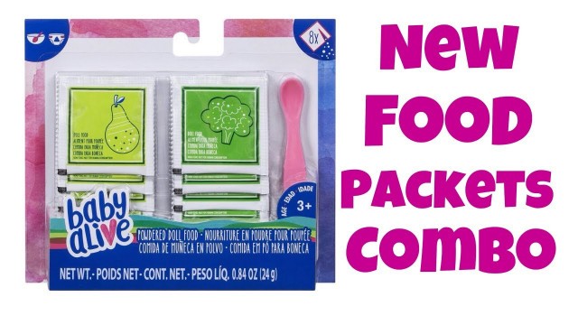 'Baby Alive new food packet set now at hasbro baby Alive refill packs'