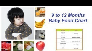 '9 to 12 Months Baby Food Chart in Tamil | Baby Healthy Food Chart | 9-12 Months Baby Food Schedule'