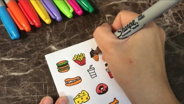 'Vẽ Sticker Đồ Ăn Cute - Fast Food Doodle Art'