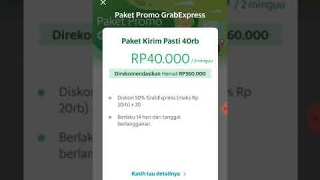 'CARA LANGGANAN PROMO PAKET GRABBIKE GRABFOOD GRABEXPRESS DI APPLIKASI GRAB'