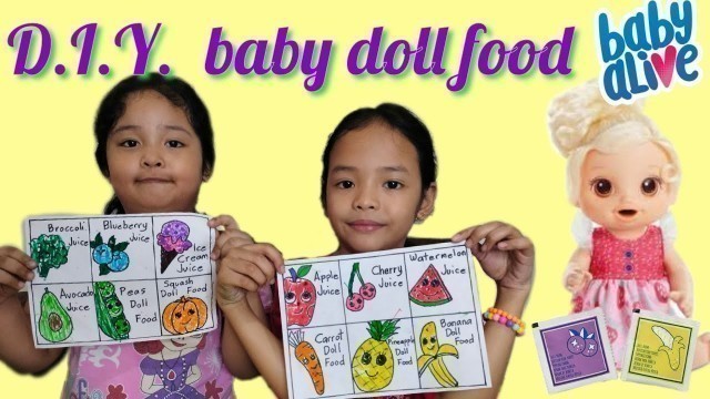 'D.I.Y. baby alive doll food with Ellie and Allyson'