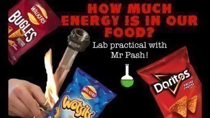 'How much energy is in our food? Crisp burning lab practical with Mr Pash!'