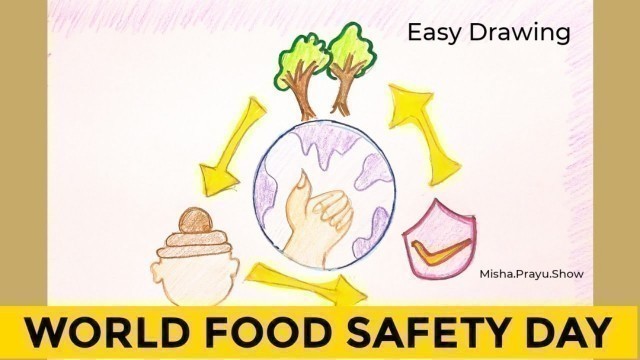 'Eat Healthy Stay Healthy Poster Drawing | World Food Safety Day Drawing Easy | Misha.Prayu.Show'