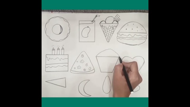 'Easy Shape drawing # Shapes drawing # food drawing # utbaartandcraft'