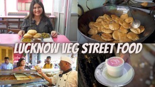 'Best LUCKNOW Veg Street Food (Part 2) | Basket chaat, Veg Kebab, Kachori Chole, Kulfi, etc'