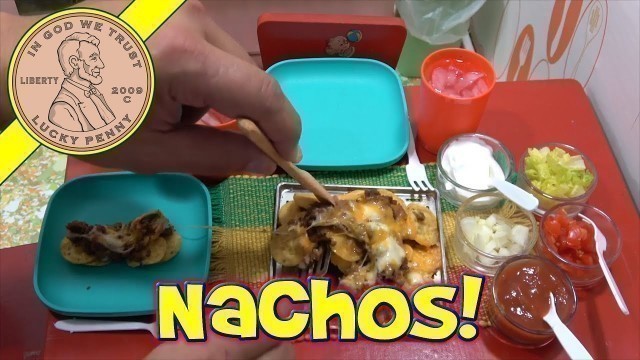 'Loaded Beef Nachos Piled High! - Cooking Miniature Food - Kids Toy Oven'