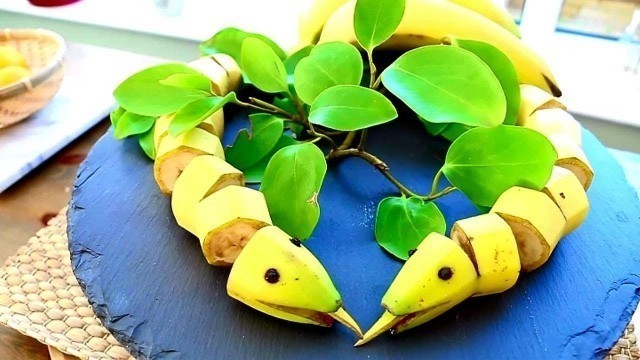 'Fun Food For Kids | Cute Food Creations  | Fruit & Vegetable Carving | Banana Decoration'