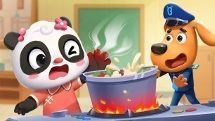 'Dangerous Kitchen | Home Safety Cartoon | Police Cartoon | Sheriff Labrador | Kids Cartoon | BabyBus'