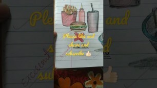 'Junk food and Healthy food drawing#shorts#pencilcolour#hinaartandcraftworld'