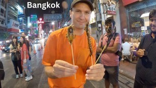 'Best street food in the world? + Eating  giant cockroach, scorpion & centipede - Bangkok, Thailand'