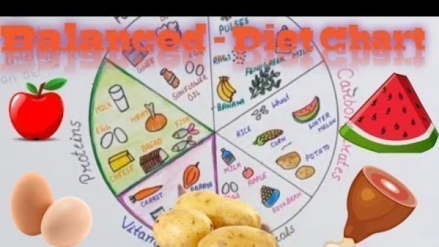 '| Balanced Diet Chart | Healthy food drawing for kids |'